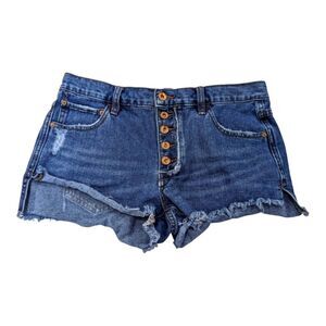 FREE PEOPLE Runaway Cutoff Shorts Jillian Blue Denim Jean Jorts Size 27